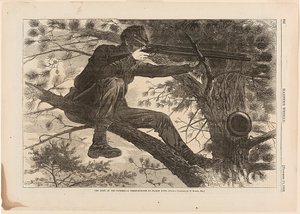 O Exército de Potomac - Um atirador de elite em serviço de piquete de Winslow Homer