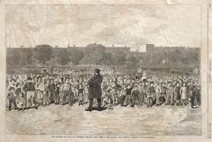 4 de julho em Tompkins Square, Nova York - The Sogers Are Coming, 1868. de Winslow Homer
