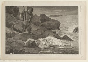 O naufrágio do Atlantic lançado à costa pelo mar de Winslow Homer