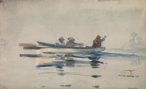 Três homens num barco de Winslow Homer