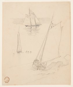 Três esboços de escunas de Winslow Homer