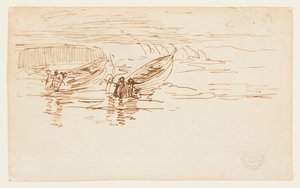 Dois Dories sendo lançados, Inglaterra de Winslow Homer
