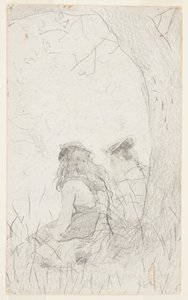 Duas garotas sentadas em um banco de Winslow Homer