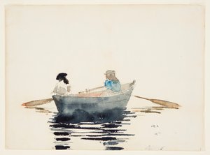 Duas garotas em um barco a remo de Winslow Homer