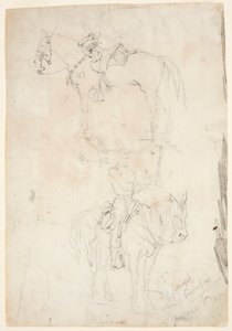 Dois cavalos, um montado de Winslow Homer