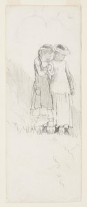 Duas meninas em um campo de Winslow Homer