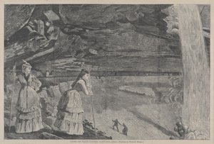 Sob as quedas, montanhas de Catskill de uma pintura de Winslow Homer, 1872. de Winslow Homer