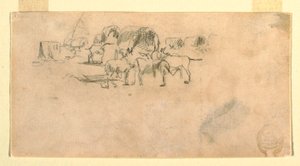 Trem de carroça no acampamento de Winslow Homer