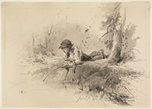 À espera de uma mordida de Winslow Homer