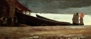 Assistindo uma tempestade na costa inglesa de Winslow Homer