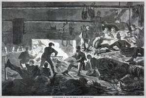 Winter-quarters in Camp - The inside of a Hut, de Harper