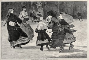 Inverno - Uma cena de patinação, 1868. de Winslow Homer