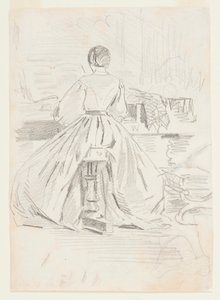 mulher no piano de Winslow Homer