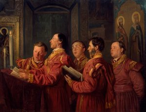 Cantor de coro na igreja