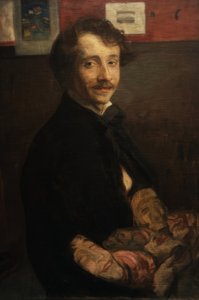 Auto-retrato com máscaras de Wojciech Weiss