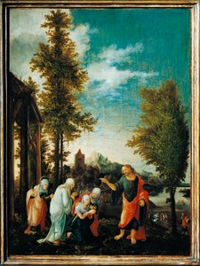O Adeus de Cristo a Maria (óleo sobre madeira de Wolf Huber