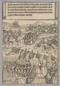 Capitulação de uma cidade francesa, placa 12 de Cenas Históricas da Vida do Imperador Maximiliano I do Arco do Triunfo de Wolf Traut