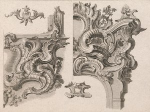 Sugestão para a Decoração da Baixa Direita e Alta Direita de um Altar..., Impresso ca. 1750-56. de Wolffgang Christoph Mayr