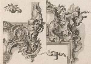 Sugestão para a Decoração da Baixa Direita e Alta Direita de um Altar..., Impresso ca. 1750-56. de Wolffgang Christoph Mayr