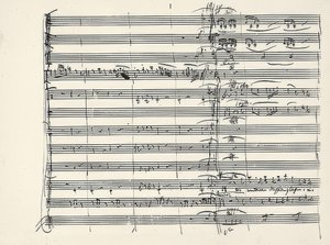 Wolfgang Amadeus Mozart (1756-1791) compositor austríaco. Autógrafo do final da música de fogo e do início do dueto Paminas e Taminos (atravessamos o glúten de fogo) da flauta mágica. 1791 de Wolfgang Amadeus Mozart