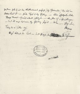 Wolfgang Amadeus Mozart (1756-1791) compositor austríaco. Carta pessoal a sua esposa Constanze. 31 de julho de 1791 de Wolfgang Amadeus Mozart