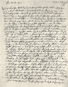 Wolfgang Amadeus Mozart (1756-1791) compositor austríaco. Carta manuscrita para o pai. Viena, 6 de dezembro de 1783