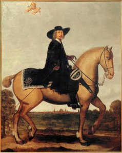 Christoph Bernhard von Galen a cavalo na frente da Silhouette M