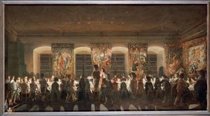 Banquete noturno (óleo sobre cobre)