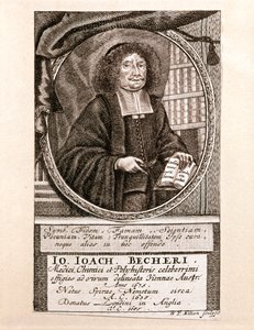 Retrato de Johann Joachim Becher (gravura) de Wolfgang Philipp Kilian