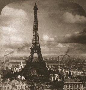 Torre Eiffel, 300 metros de altura, do outro lado do Sena, a partir do Trocadero, Paris, França, 1901.