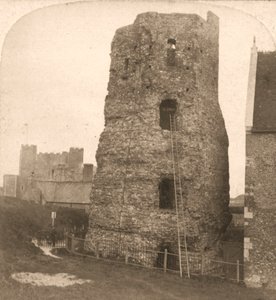 O velho Pharos de Dover, farol romano, Inglaterra, 1900.
