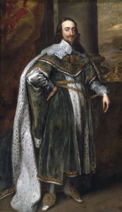 Retrato do Rei Carlos I com as suas vestes de Estado de Workshop of Anthony van Dyck