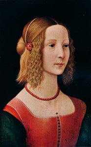 Retrato de uma menina, 1490 1930 de Workshop of Domenico Ghirlandaio