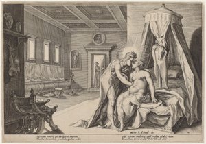 Apollo Abusando de Leucothoe de Workshop of Hendrick Goltzius, after Hendrick Goltzius