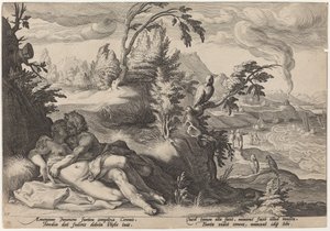 Apolo e Corônis de Workshop of Hendrick Goltzius, after Hendrick Goltzius