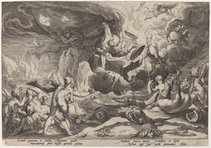 A Queda de Faetonte de Workshop of Hendrick Goltzius, after Hendrick Goltzius