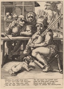 A gaita de foles deve ser enchida de Workshop of Hendrick Goltzius, after Karel van Mander I