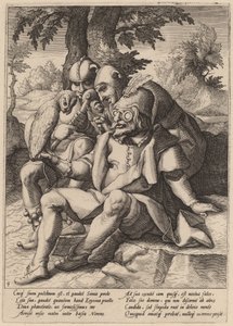 A sabedoria dos tolos de Workshop of Hendrick Goltzius, after Karel van Mander I