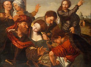 O Chamado de Mateus. de Workshop of Jan Sanders van Hemessen