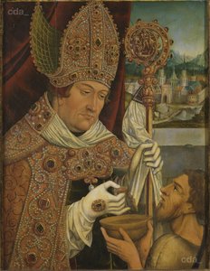 O Cardeal Albrecht de Brandemburgo como São Martinho de workshop of Lucas Cranach the Elder
