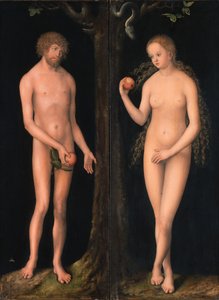 Alemão: Adam und Eva Adam and Eve de workshop of Lucas Cranach the Elder