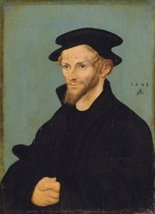Alemão: Bildnis Philipp Melanchthons Retrato de Philipp Melanchthon de workshop of Lucas Cranach the Elder