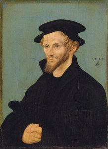 Alemão: Bildnis Philipp Melanchthons Retrato de Philipp Melanchthon de workshop of Lucas Cranach the Elder