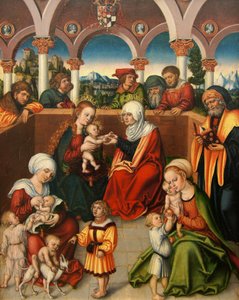 Alemão: Heilige Sippe O parentesco sagrado de workshop of Lucas Cranach the Elder
