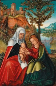 A Virgem e o Menino com Santa Ana de workshop of Lucas Cranach the Elder