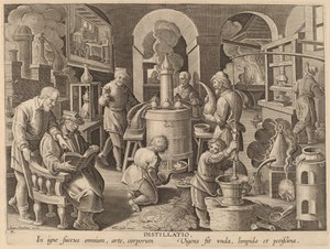 Destilação (Destilação) de Workshop of Philip Galle after Jan van der Straet