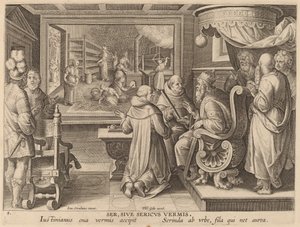 Ser, Sive Sericus Vermis (Seda, ou o Bicho-da-seda) de Workshop of Philip Galle after Jan van der Straet