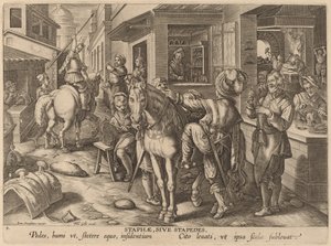 Staphae, Sive Stapedes (estribos ou apoios para os pés) de Workshop of Philip Galle after Jan van der Straet