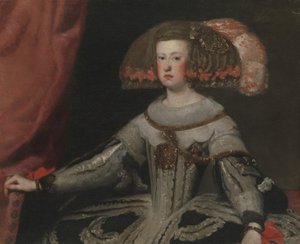 Mariana da Áustria 1634-1696, Rainha da Espanha. de Workshop of Velázquez