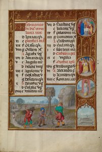 Trabalhando em uma Vinha; Signo Zodiacal de Peixes de Workshop of the Master of James IV of Scotland